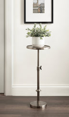 Engles Adjustable Polished Metal Table and Plant Stand