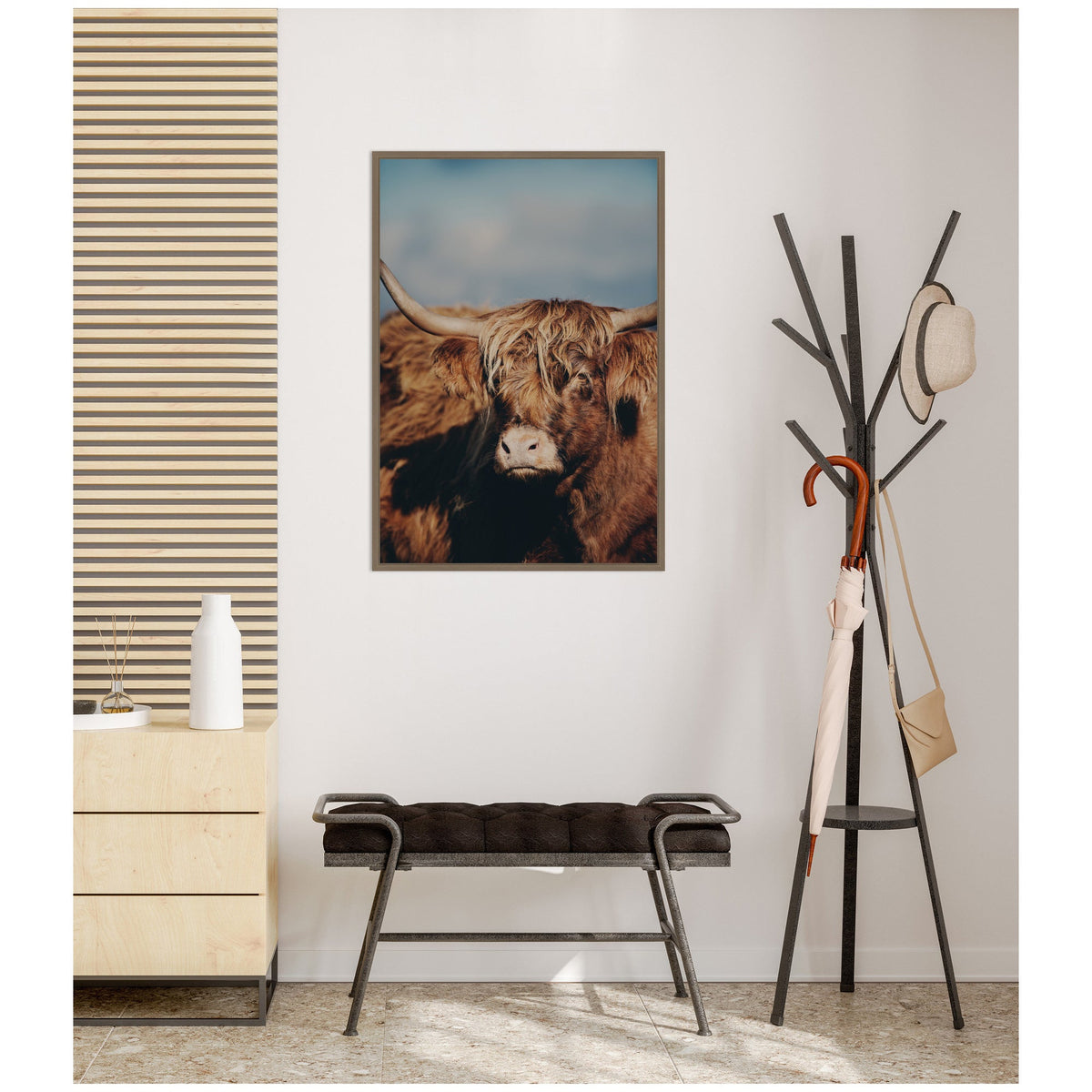 Highland Cow No. 5 by Laura Evans Framed Canvas Wall Art Print