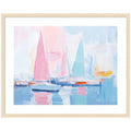 Framed Art Abstract Sailboat Harbor Landscape by The Creative Bunch Studio