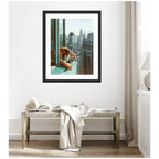 Framed Art Urban Tiger Overlooking Manhattan by Michael Schauer