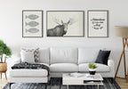 Sylvie Moose 2 crop BW Framed Canvas by Emiko and Mark Franzen of F2Images