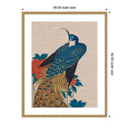 Framed Art Peacock and Peonies 1840 Utagawa Hiroshige Neutral Linen by The Art Institute of Chicago