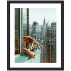 Framed Art Urban Tiger Overlooking Manhattan by Michael Schauer