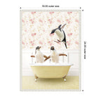 Sylvie Penguins in Vintage Yellow Bath Framed Canvas by Amy Peterson