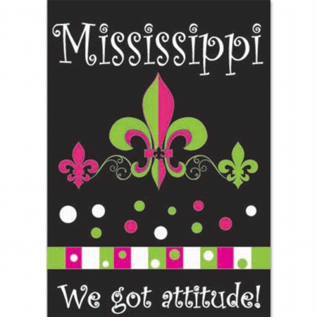 Jozie B 393 Mississippi-We Got Attitude Fleur De Lis Flag  Large