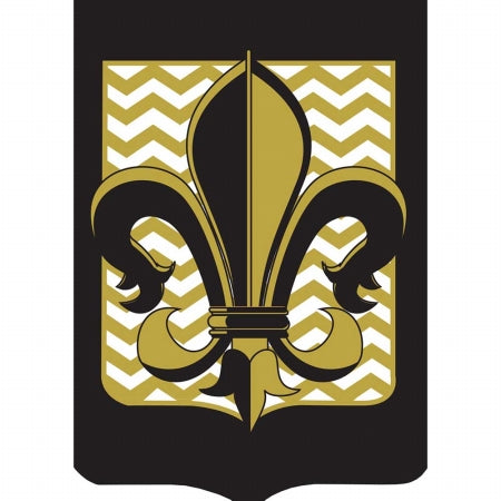 Jozie B 556 Fleur De Lis Flag With Gold Chevron  Large
