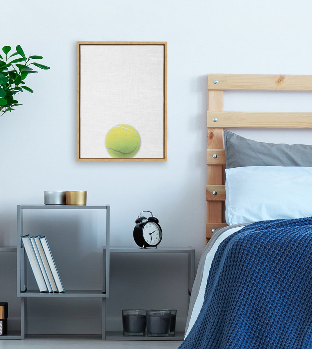 Sylvie Color Tennis Ball Portrait Framed Canvas, Natural 18x24