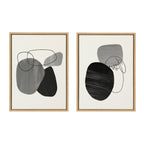 Sylvie 863 Abstract Rocks and 864 On The Rocks Framed Canvas Set by Teju Reval of SnazzyHues