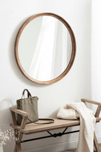 Hatherleigh Round Wood Wall Mirror