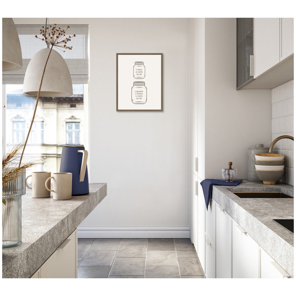 Kitchen Conversion Charts Pint Quart by The Creative Bunch Studio Framed Canvas Wall Art Print