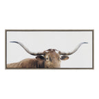 Sylvie Texas Longhorn Framed Canvas by The Creative Bunch Studio