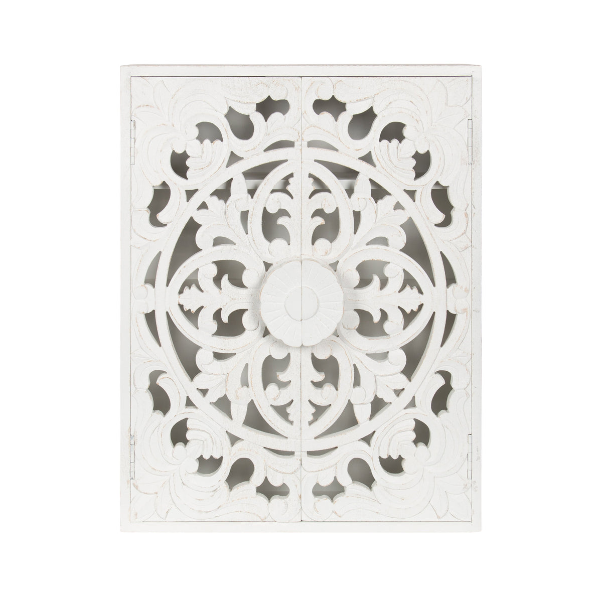 Saanvi Carved Wood Wall Cabinet