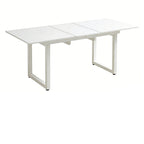 Square Extendable Dining Table With Metal Leg, Modern Space Saving Kitchen Table For Living Room