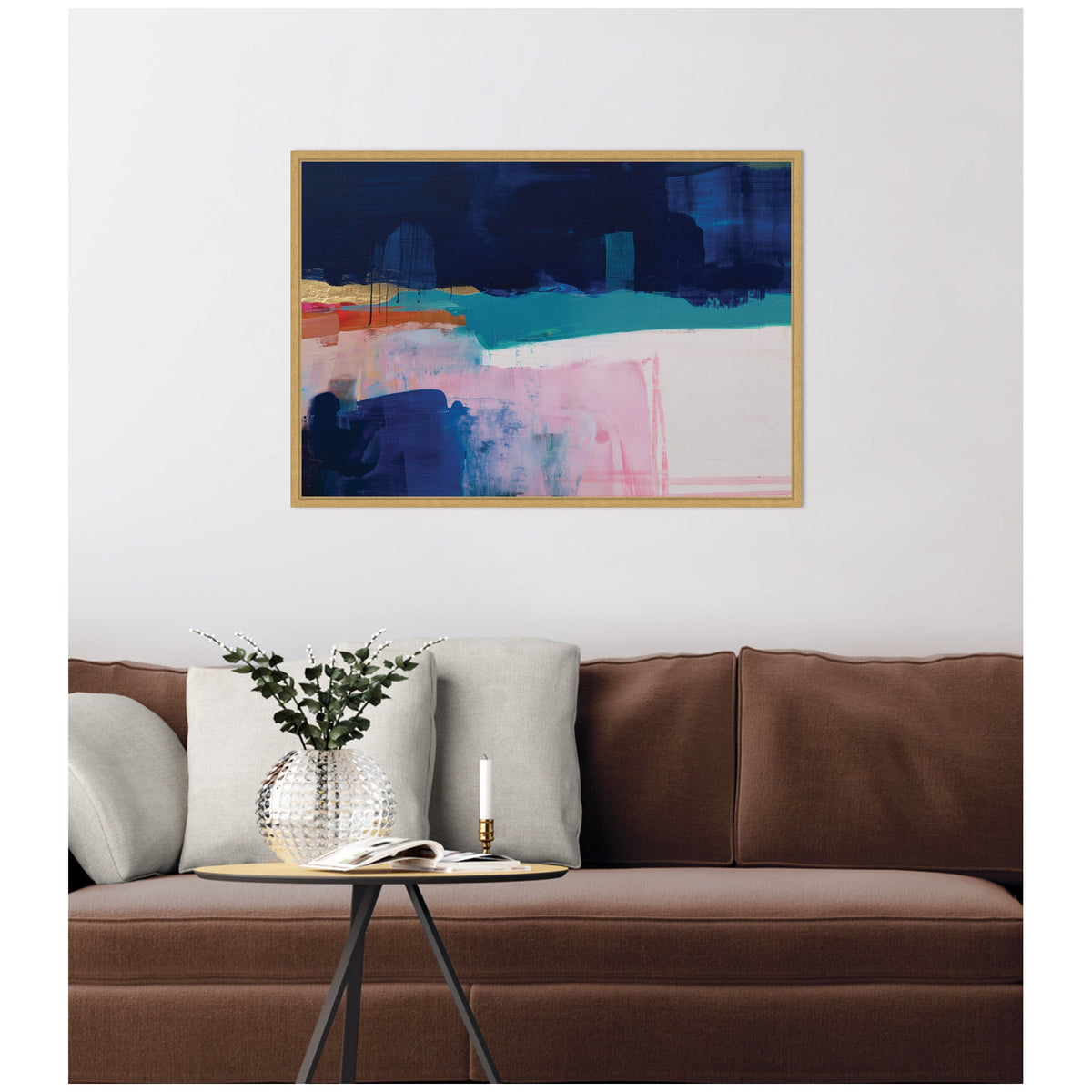 Blue Current No. 1 by Amy Lighthall Framed Canvas Wall Art Print