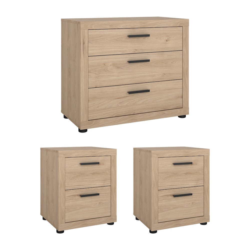 3-Piece Bedroom Set - Chest And Nightstand Set Of 2