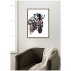 Zebra by Madeline Jeppesen Framed Canvas Wall Art Print