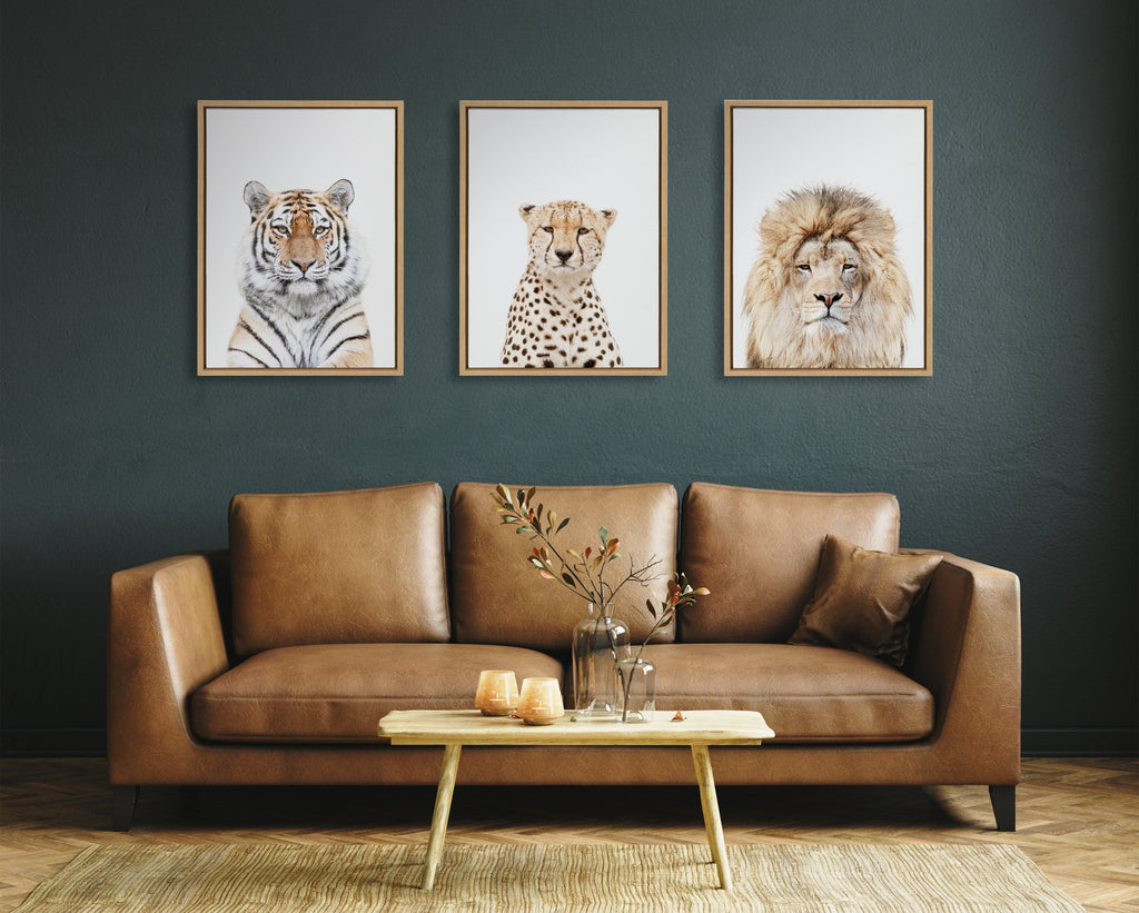 Sylvie Cheetah Portrait Framed Canvas by Amy Peterson Art Studio