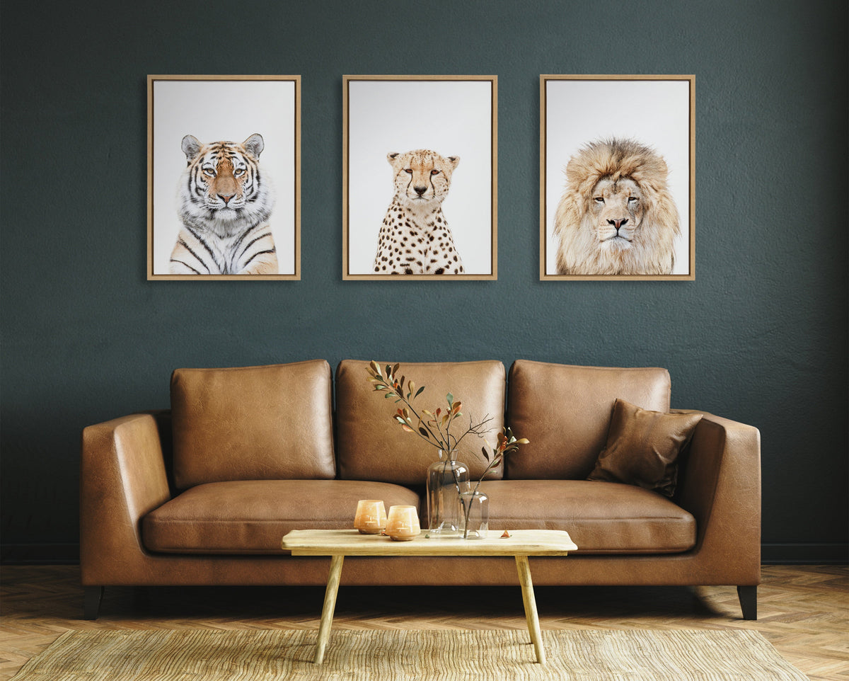 Sylvie Cheetah Portrait Framed Canvas by Amy Peterson Art Studio