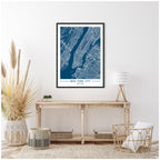 Sylvie NYC Blue Color Map Framed Canvas by Jake Goossen