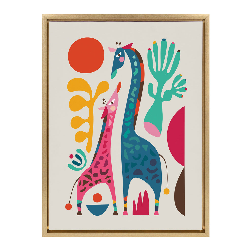 Sylvie Giraffe Love Framed Canvas by Rachel Lee of My Dream Wall