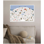 Sylvie Framed Canvas A Winter Village by Vicky Yorke