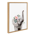 Sylvie Flower Crown Elephant Framed Canvas by Amy Peterson Art Studio