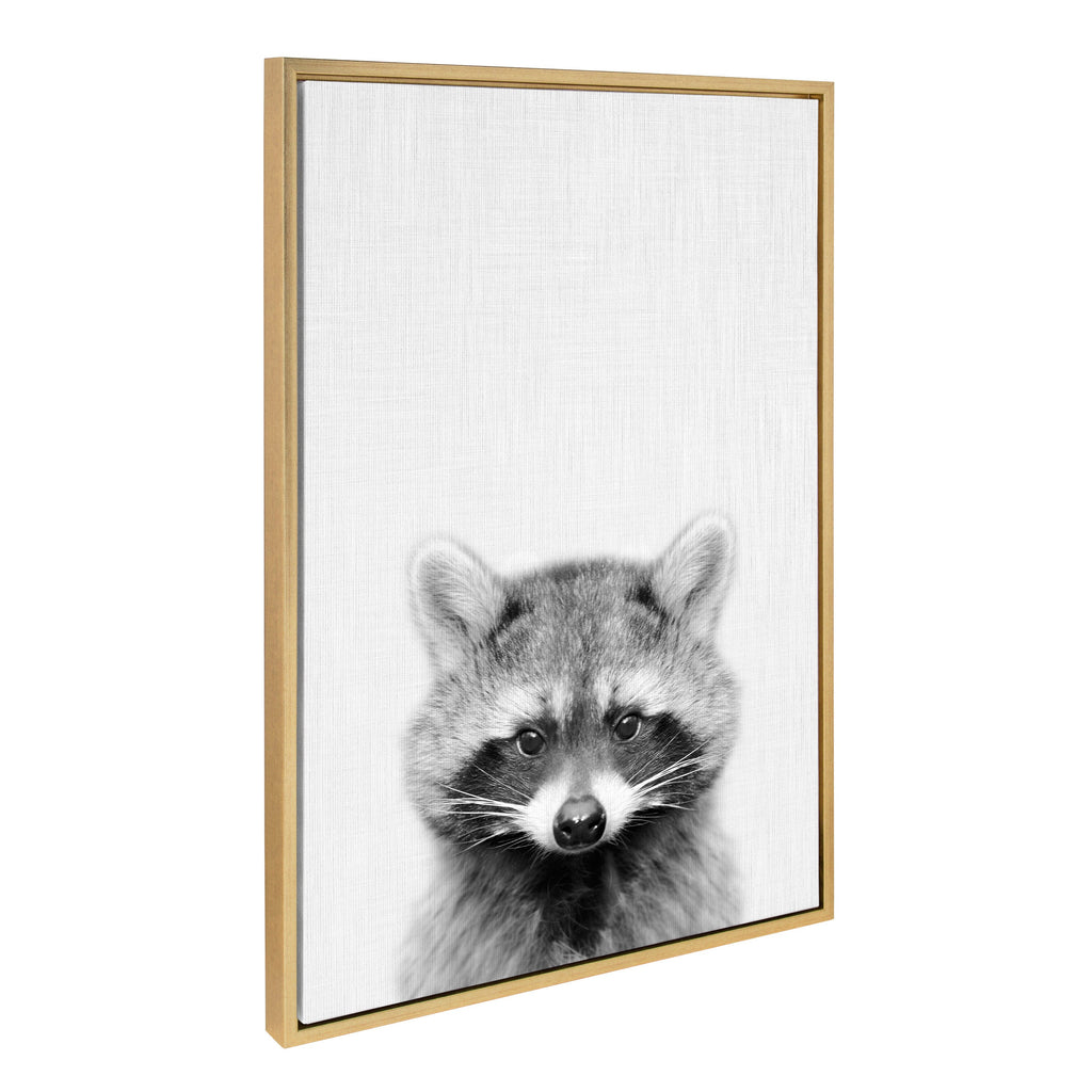 Sylvie Raccoon Framed Canvas by Simon Te Tai