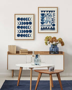 Sylvie Moon Phases Framed Canvas by Teju Reval of SnazzyHues