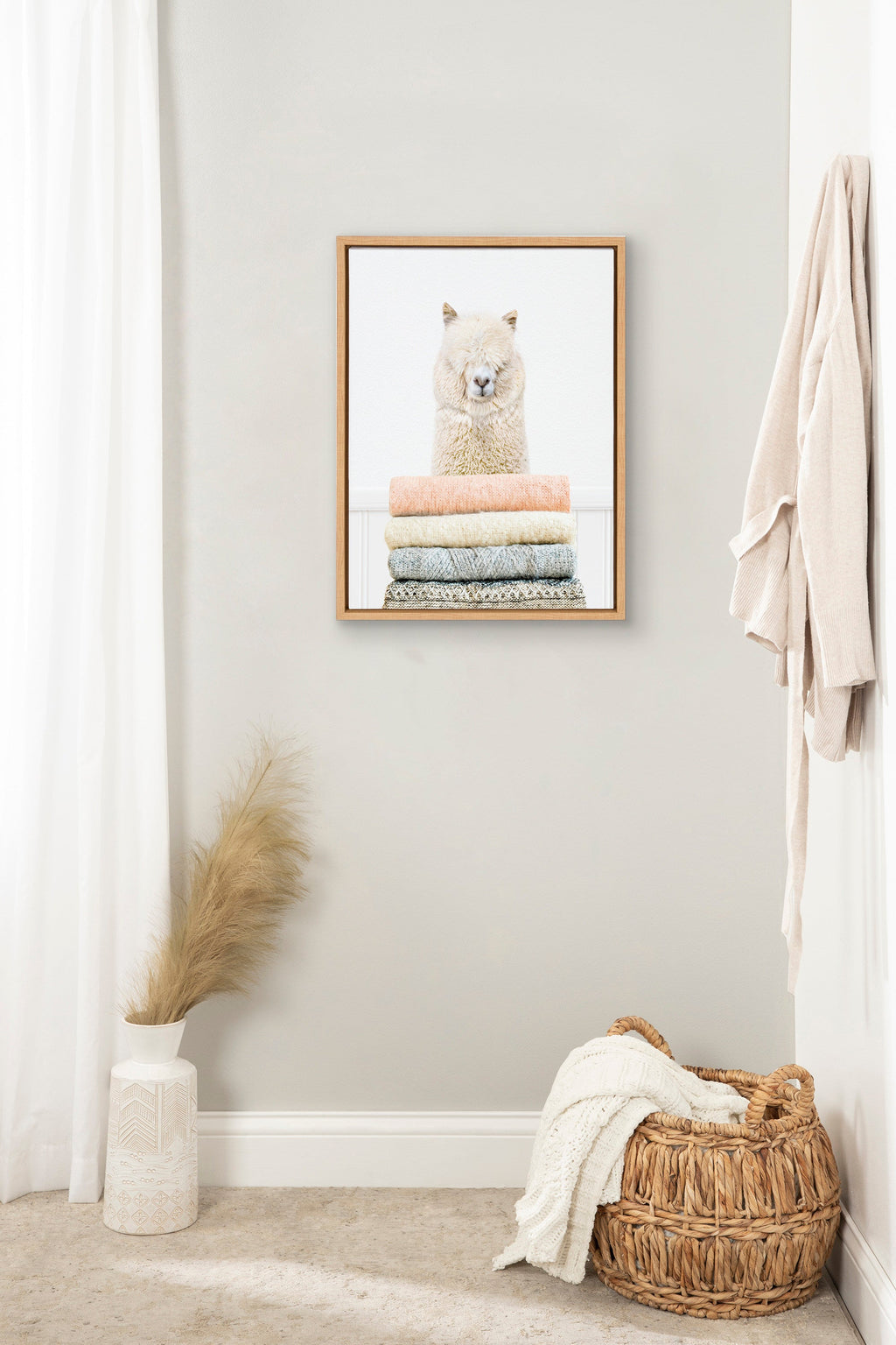 Sylvie Fold Alpaca Framed Canvas by Amy Peterson Art Studio