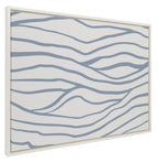 Sylvie Simple Elegant Coastal Waves Framed Canvas by The Creative Bunch Studio