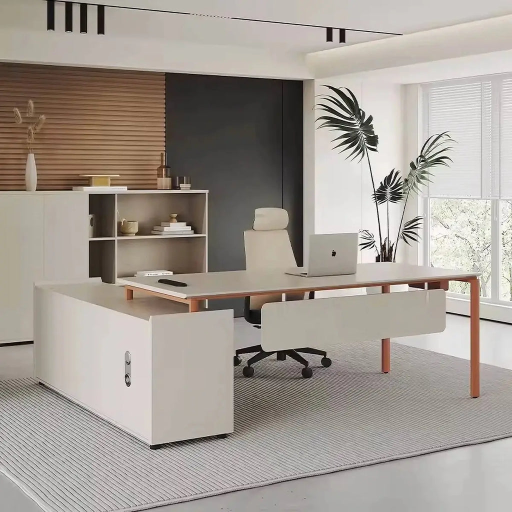 Selby · White L-Shaped Desk