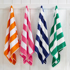 Cotton Velour Cabana Stripe Beach Towel - Novia Collection.