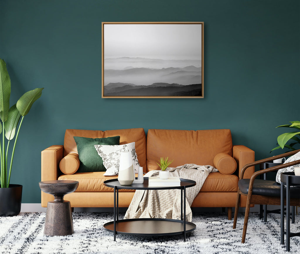 Sylvie Misty Mountains BW Framed Canvas by Crystal Lynn Collins