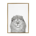 Sylvie Lion Framed Canvas by Simon Te Tai