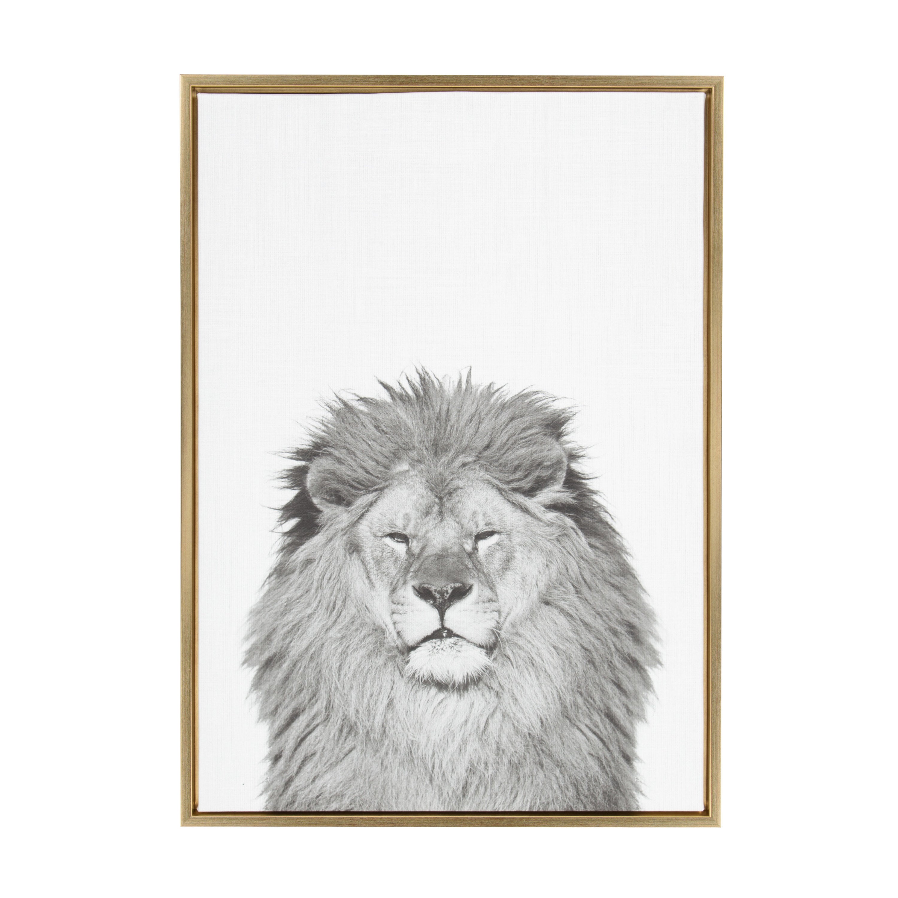 Sylvie Lion Framed Canvas by Simon Te Tai