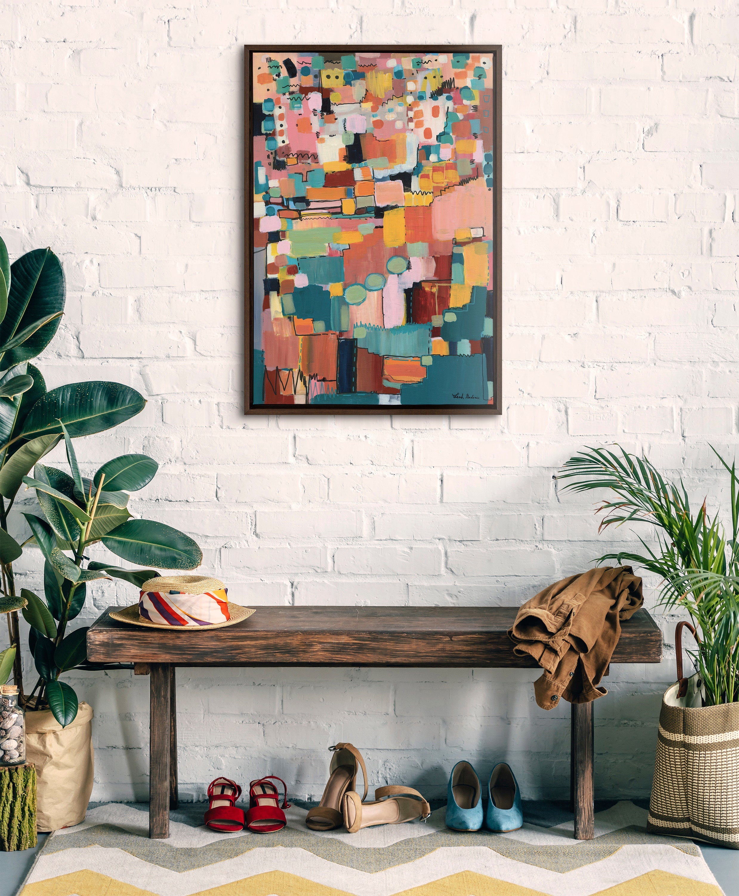 Sylvie Sunset Fiesta Framed Canvas by Leah Nadeau