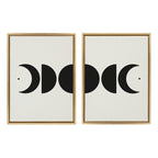Sylvie Modern Geometric Moon Phases Framed Canvas Set by The Creative Bunch Studio