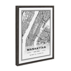 Sylvie Manhattan Modern Map Framed Canvas by Jake Goossen