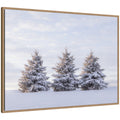 Sylvie Beaded Snowy Pine Trees Framed Canvas by Stephanie Klatt