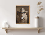 Gallery Lion Wearing a Western Cowboy Hat Print by The Creative Bunch Studio