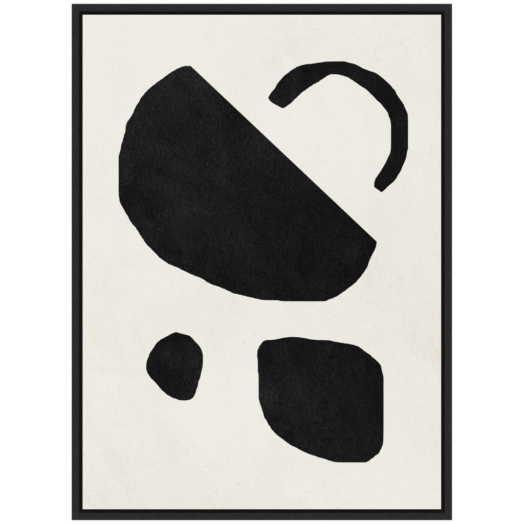 Sylvie Black Geometric Abstract 2 Framed Canvas by July Art Prints