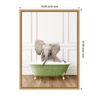 Sylvie Baby Elephant 4 in Transitional Bathtub Framed Canvas by Amy Peterson