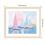 Framed Art Abstract Sailboat Harbor Landscape by The Creative Bunch Studio
