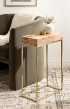 Karlsen Wood and Metal Slim Side Table
