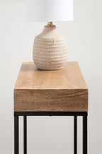 Karlsen Wood and Metal Slim Side Table