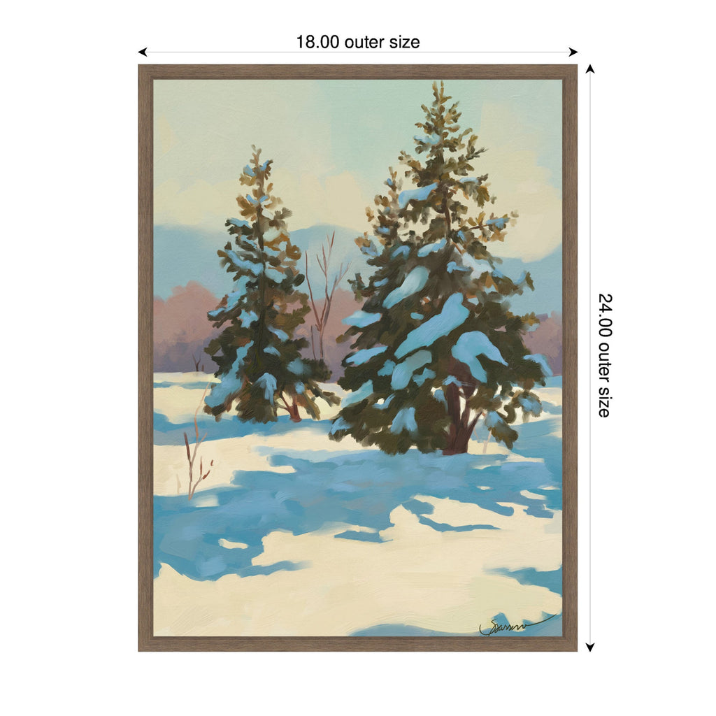 Morning Snow by Mary Sparrow Framed Canvas Wall Art Print