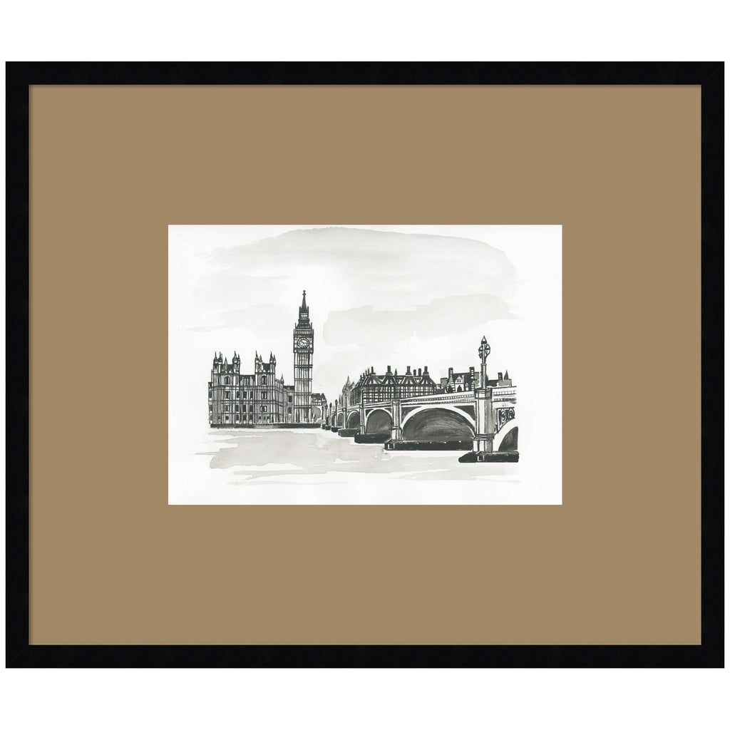 Postcard London by Teju Reval Framed Wall Art Print Matted
