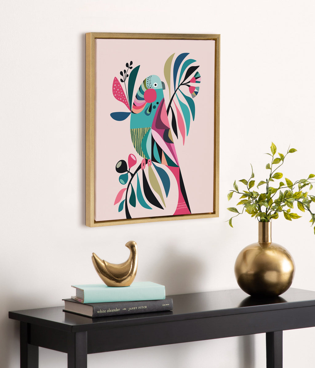Sylvie Parakeet Framed Canvas by Rachel Lee of My Dream Wall