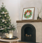 Sylvie Xmas Wreath Happy Holidays Framed Canvas by Shannon Snow