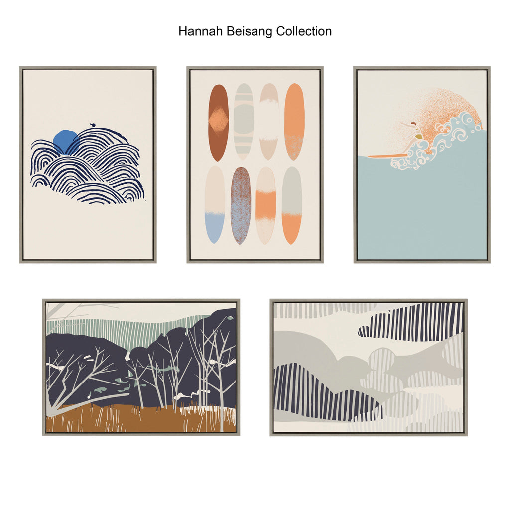 Sylvie Indigo Morning View Framed Canvas by Hannah Beisang